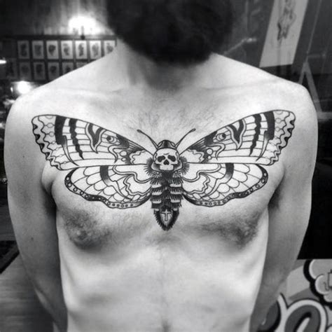 15 stunning death moth chest tattoo designs to inspire。